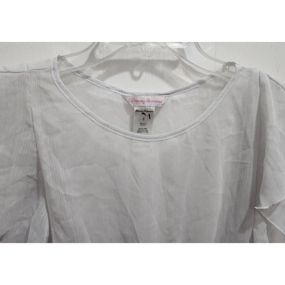 Tommy Bahama Girls White Sheer Sleeveless Dress Cover Up Beach Swim Size 8 - Picture 2 of 10